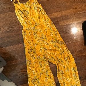 Yellow Old Navy Floral Jumpsuit